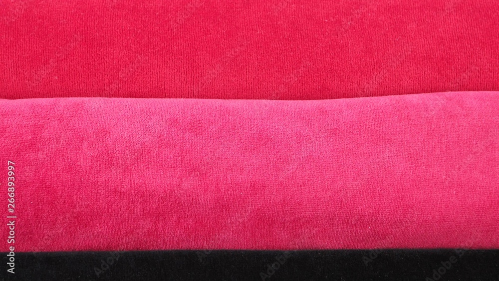 Fototapeta premium Red, pink and black velvet, background
