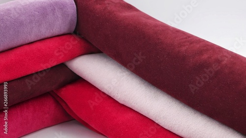 Foto Velvet and velour in red , pink, lulac and purple colors