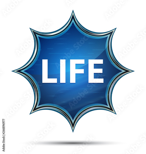 Life magical glassy sunburst blue button © Bluejayy