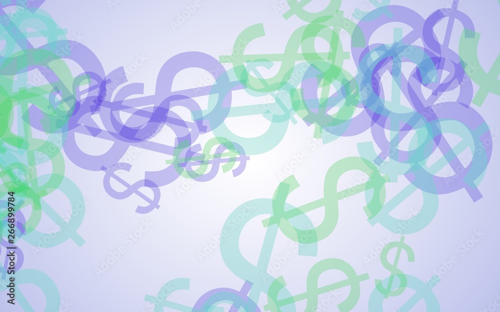 Multicolored translucent dollar signs on white background. 3D illustration Multicolored translucent dollar signs on white background. 3D illustration