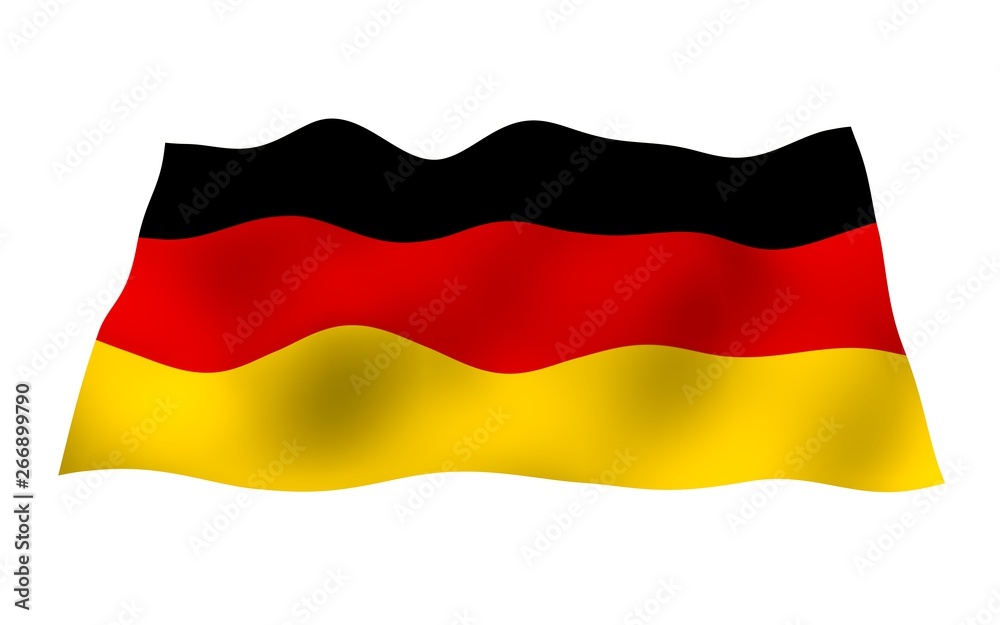 Flag of Germany. Wide format 3D illustration. State symbol of the Federal Republic of Germany. 3D rendering Flag of Germany. Wide format 3D illustration. State symbol of the Federal Republic of Germany. 3D rendering