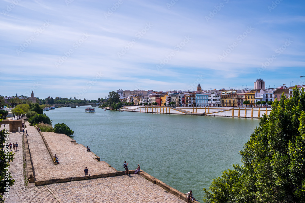 View of Guadalquivir river in Seville, Spain