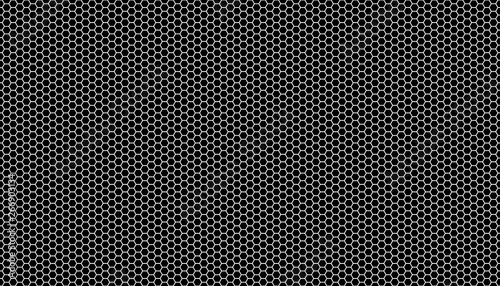 White honeycomb on a black background. Seamless texture. Isometric geometry. 3D illustration