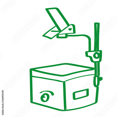 Handgezeichneter Overhead-Projektor in grün