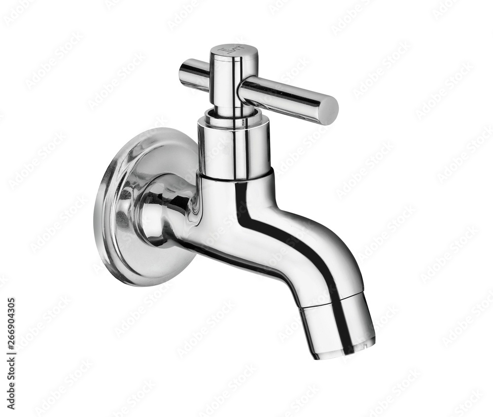 Faucets close up isolated over clear background
