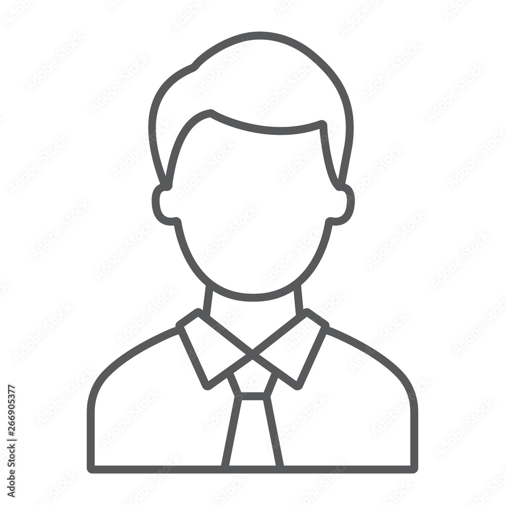 Advocate thin line icon, justice and law, person sign, vector graphics, a linear pattern on a white background. Advocate thin line icon, justice and law, person sign, vector graphics, a linear pattern on a white background.
