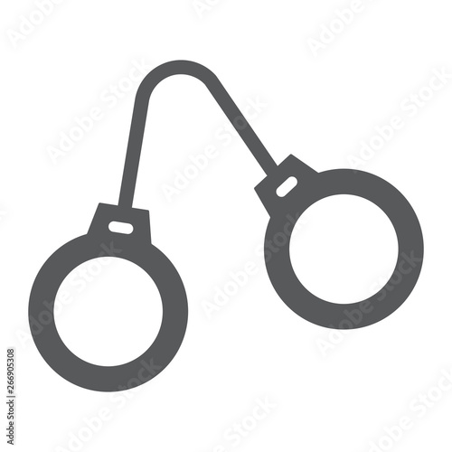 Handcuffs glyph icon, justice and law, chain sign, vector graphics, a solid pattern on a white background.
