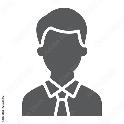 Advocate glyph icon, justice and law, person sign, vector graphics, a solid pattern on a white background.