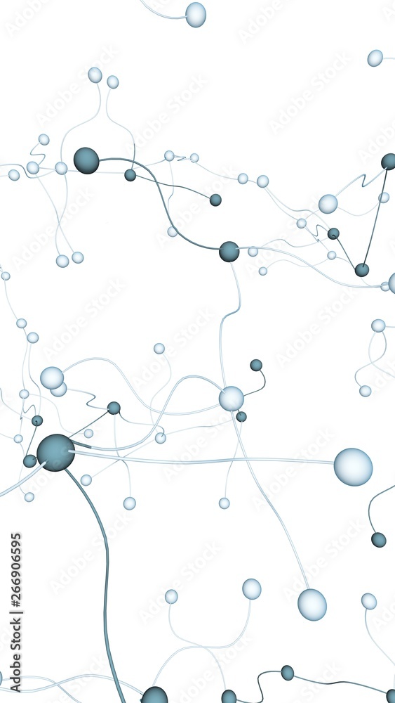 Neural network. Social network. Futuristic dna, deoxyribonucleic acid. Abstract molecule, cell illustration, mycelium. White background. 3D illustration Neural network. Social network. Futuristic dna, deoxyribonucleic acid. Abstract molecule, cell illustration, mycelium. White background. 3D illustration