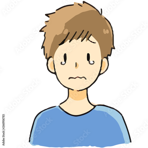 表情　男　泣く
