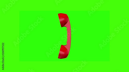 Telephone Handset on green screen 4k footage