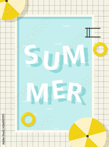 retro pool summer poster
