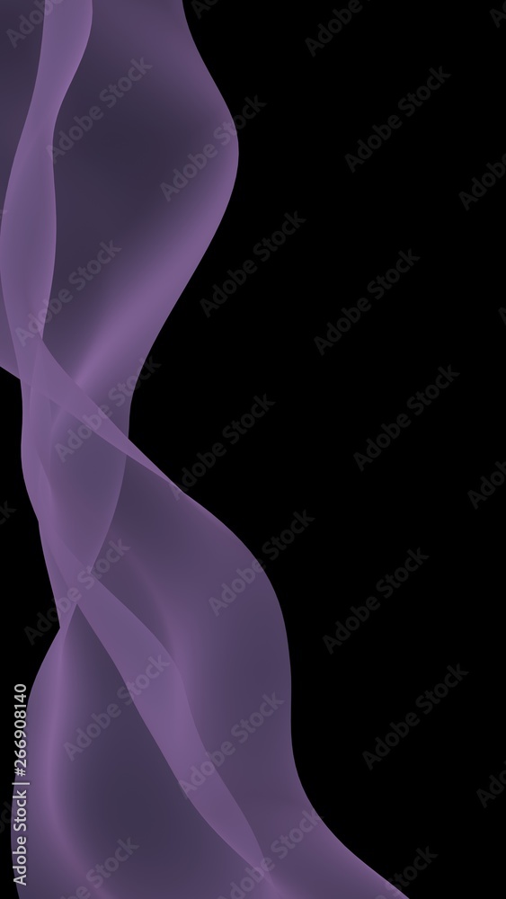 Abstract purple wave. Raster air background. Bright gray ribbon on dark background. Gray scarf. Abstract gray smoke. 3D illustration Abstract purple wave. Raster air background. Bright gray ribbon on dark background. Gray scarf. Abstract gray smoke. 3D illustration