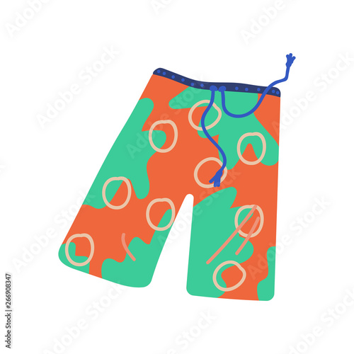 Men Beach Shorts, Summer Travel Symbol Vector Illustration