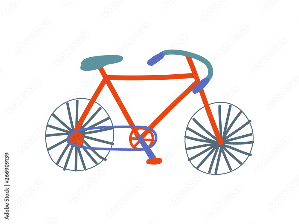 Road Bike, City Bicycle Cartoon Vector Illustration Road Bike, City Bicycle Cartoon Vector Illustration