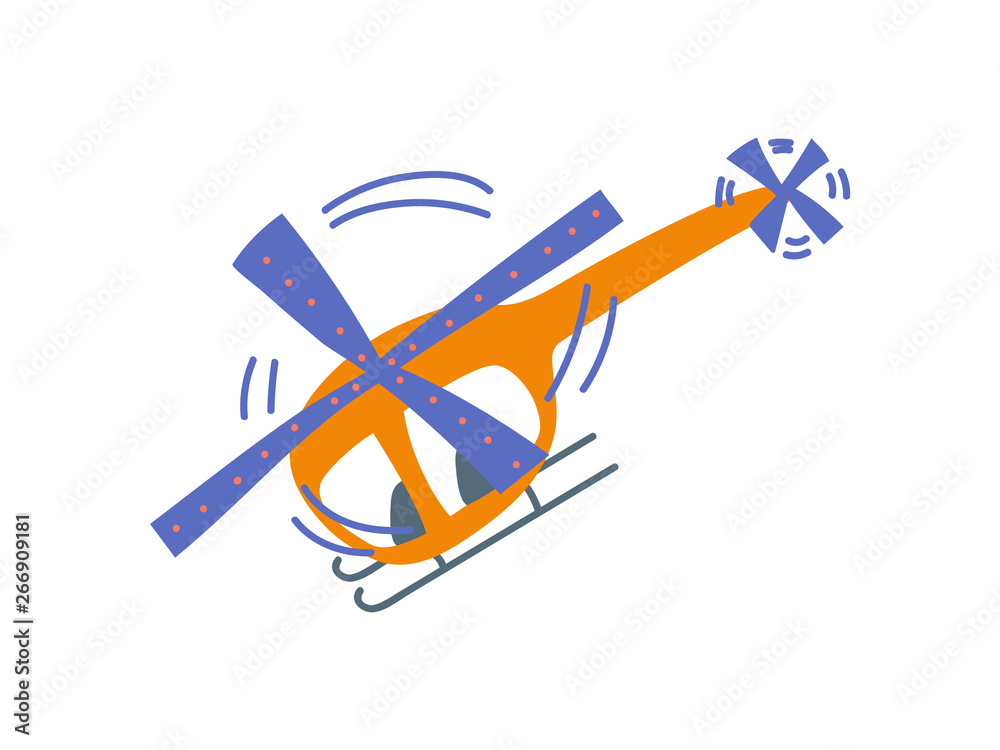 Cute Helicopter, Air Vehicle Cartoon Vector Illustration Cute Helicopter, Air Vehicle Cartoon Vector Illustration