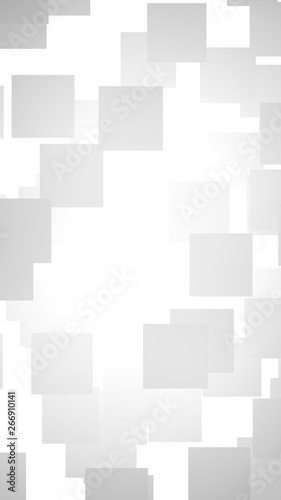 White abstract background. Misty backdrop with grey squares. 3D illustration