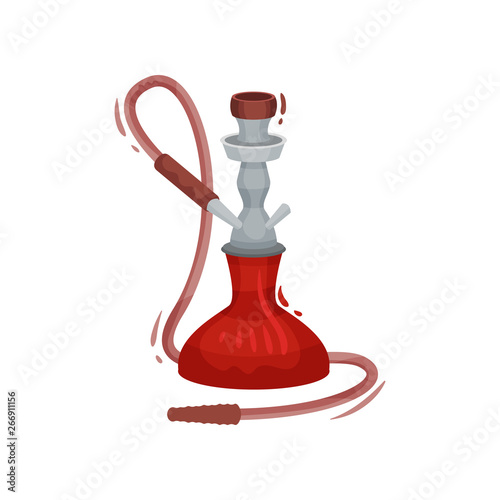 Glass hookah for smoking. Vector illustration on white background.