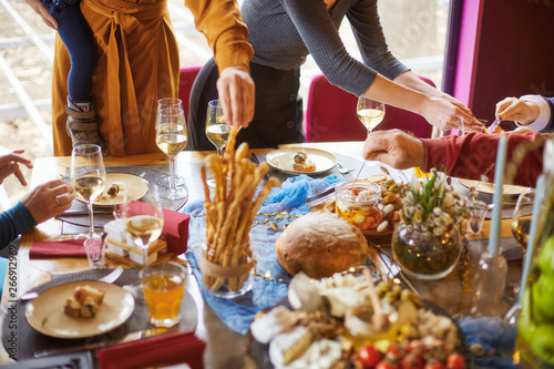 family meal delicious food