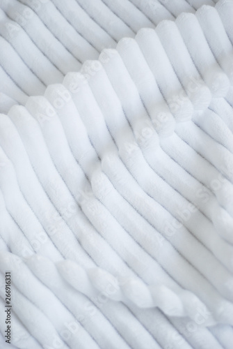 Fluffy Gentle baby white minky fabric with stripes.
