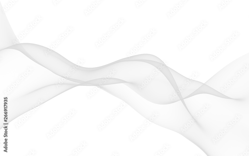 Obraz premium White abstract background. Fluttering white scarf. Waving on wind white fubric. 3D illustration