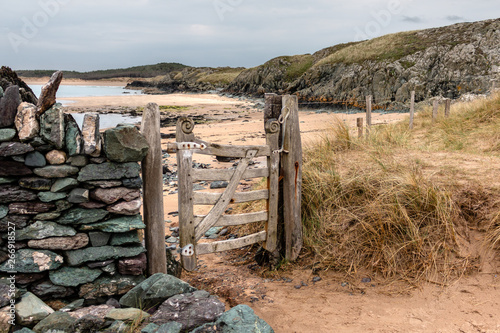 Wooden gate to a beach