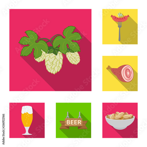 Vector illustration of pub and bar logo. Collection of pub and interior vector icon for stock.