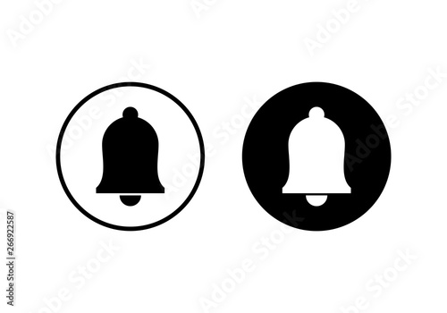 Bell Icon in trendy flat style isolated on grey background. Notification symbol for your web site design