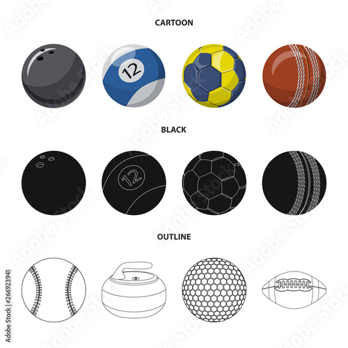 Vector illustration of sport and ball symbol. Collection of sport and athletic stock symbol for web.