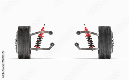 Car suspension. 3D rendering.