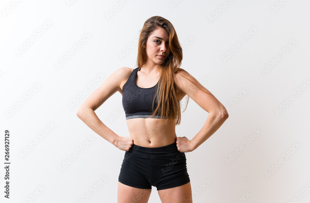 Sport woman over isolated white backgrounnd Sport woman over isolated white backgrounnd