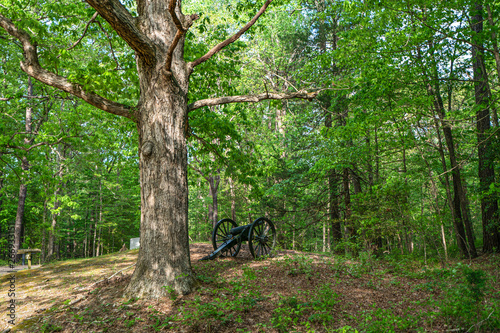 Petersburg, Virginai, USA - April 24, 2019 - A civil war era  prepared, defensive position on the Petersburg national battlefield. photo