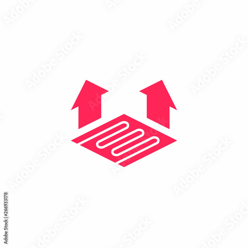 Vector Floor Heating Icon Design with Arrows
