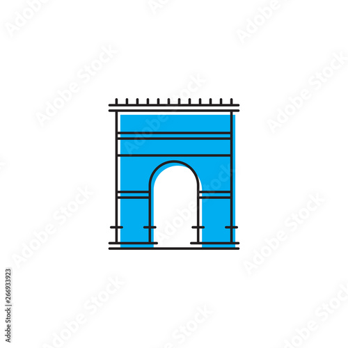 Triumphal arch architecture vector icon concept, isolated on white background