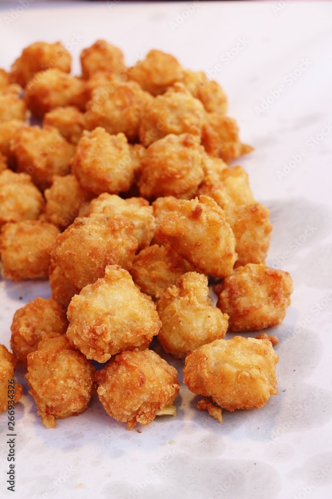 Fried chicken nuggets delicious at street food Fried chicken nuggets delicious at street food