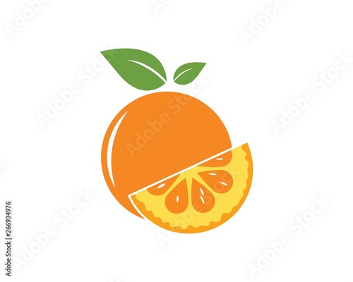orange fruit icon vector logo illustration