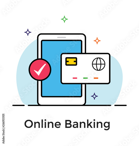 Flat icon of online banking