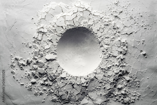 Billede på lærred Texture background of an impact crater