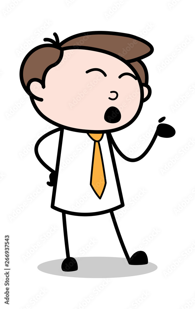 Making Face While Talking - Office Businessman Employee Cartoon Vector Illustration Making Face While Talking - Office Businessman Employee Cartoon Vector Illustration