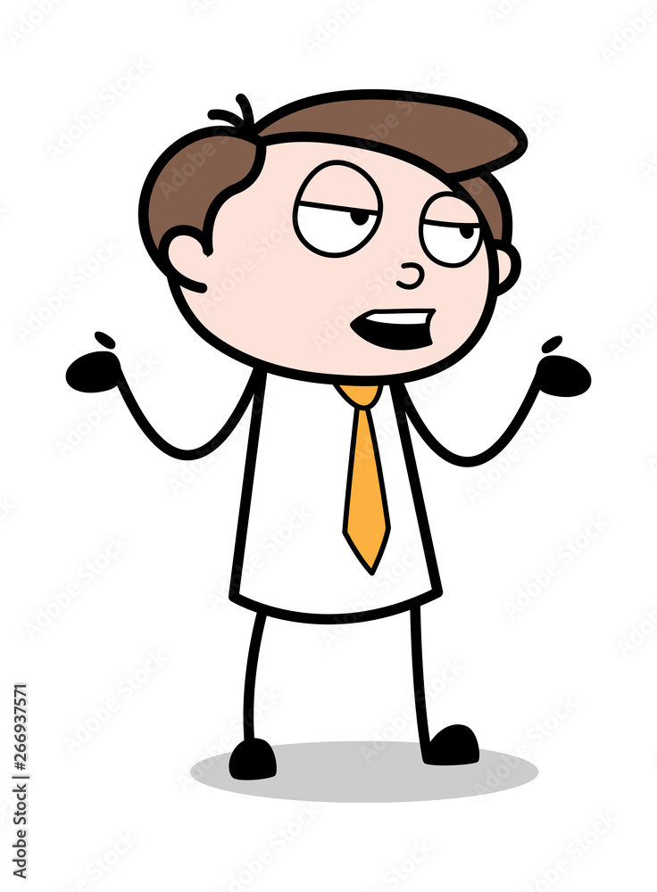 Ignorance - Office Businessman Employee Cartoon Vector Illustration﻿