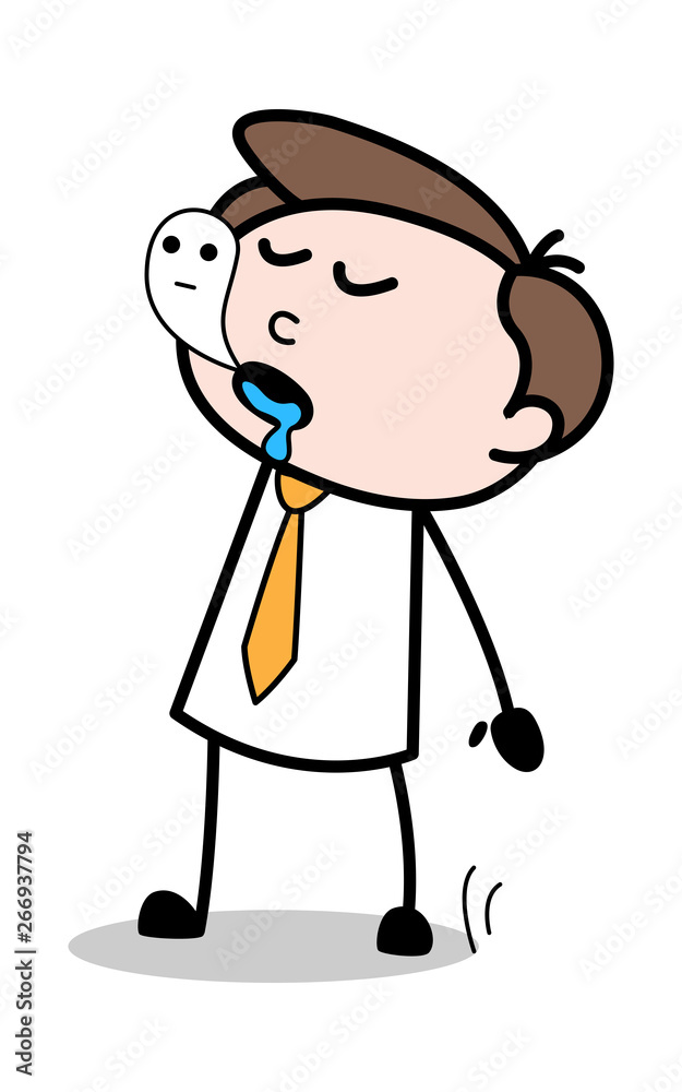 Soul Leaving Body - Office Businessman Employee Cartoon Vector Illustration Soul Leaving Body - Office Businessman Employee Cartoon Vector Illustration
