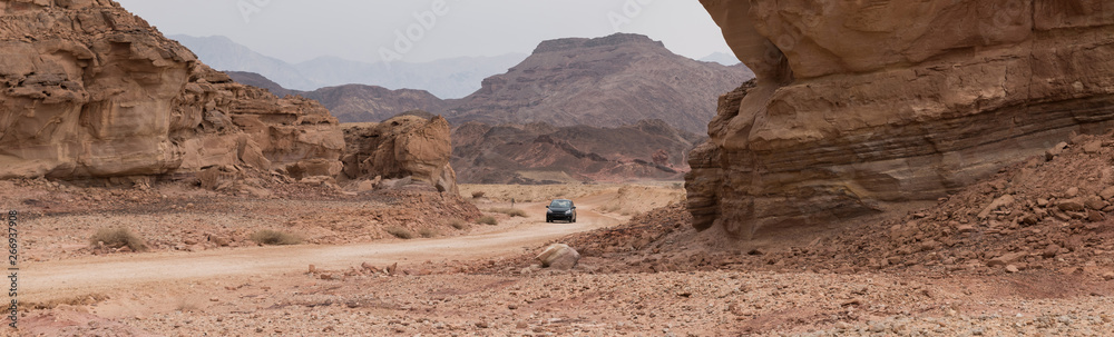 a car in timna national park a car in timna national park