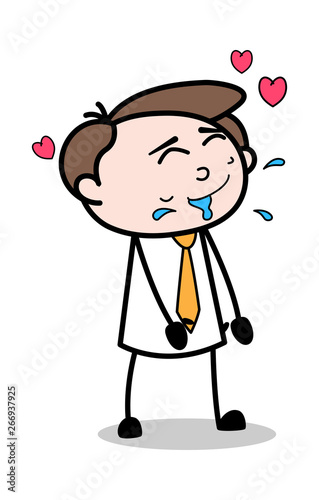 Romantic Lover - Office Businessman Employee Cartoon Vector Illustration﻿