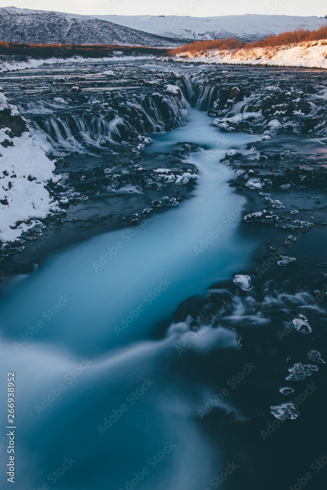 Bruarfoss waterfall in Iceland 