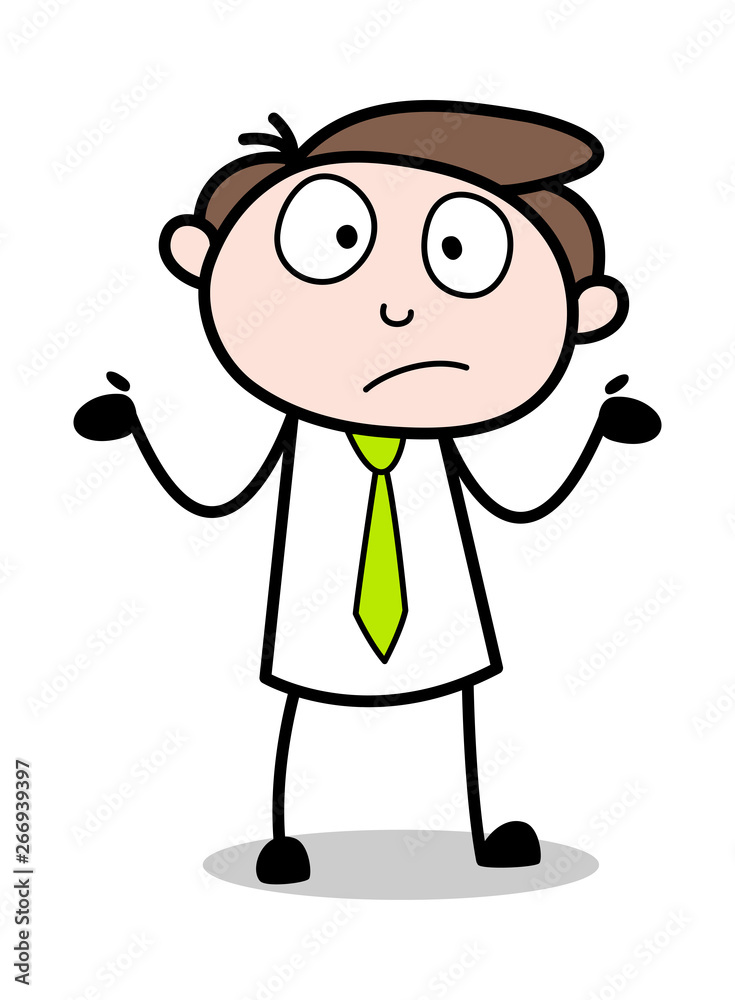 Unaware - Office Businessman Employee Cartoon Vector Illustration Unaware - Office Businessman Employee Cartoon Vector Illustration