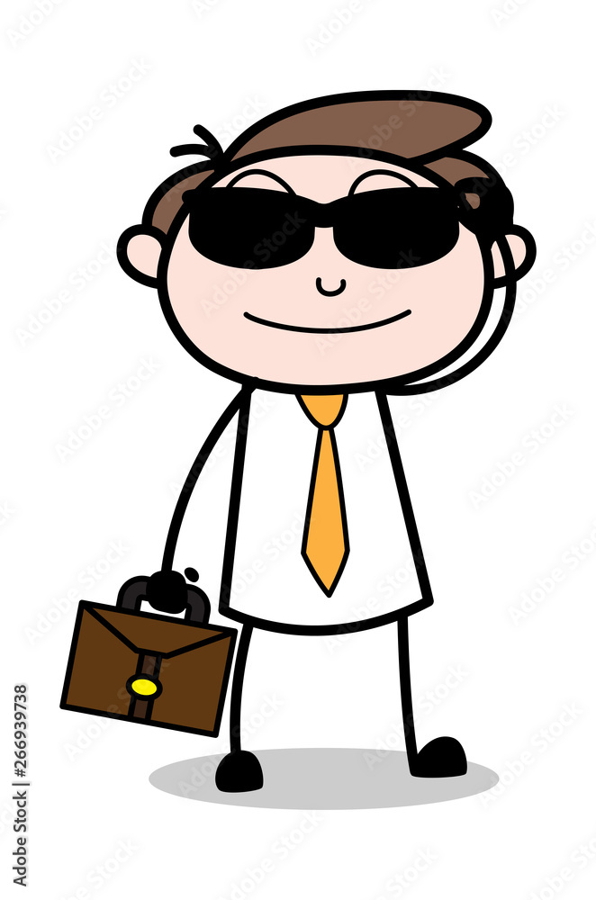 Smart Office Employee - Office Businessman Employee Cartoon Vector Illustration﻿