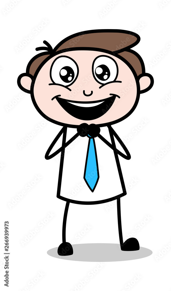 Hopeful - Office Businessman Employee Cartoon Vector Illustration Hopeful - Office Businessman Employee Cartoon Vector Illustration