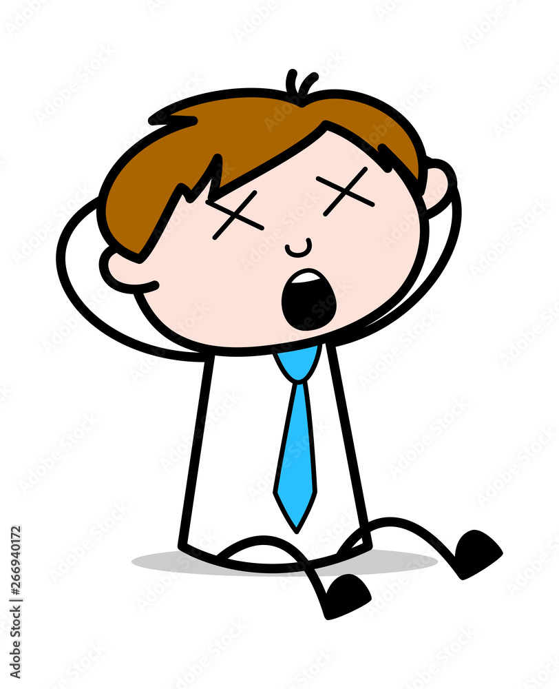 Unconscious - Office Salesman Employee Cartoon Vector Illustration Unconscious - Office Salesman Employee Cartoon Vector Illustration