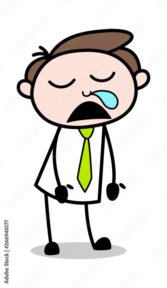Funny Sleeping Person - Office Businessman Employee Cartoon Vector Illustration Funny Sleeping Person - Office Businessman Employee Cartoon Vector Illustration