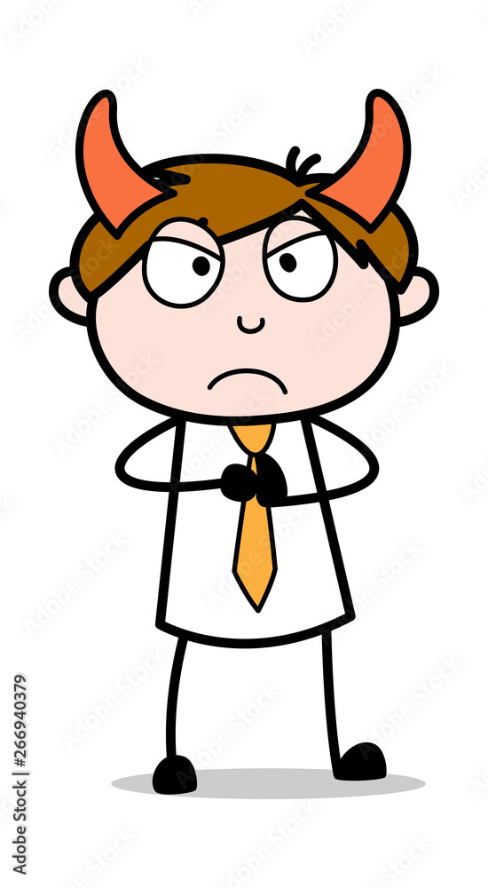 Devil - Office Salesman Employee Cartoon Vector Illustration Devil - Office Salesman Employee Cartoon Vector Illustration